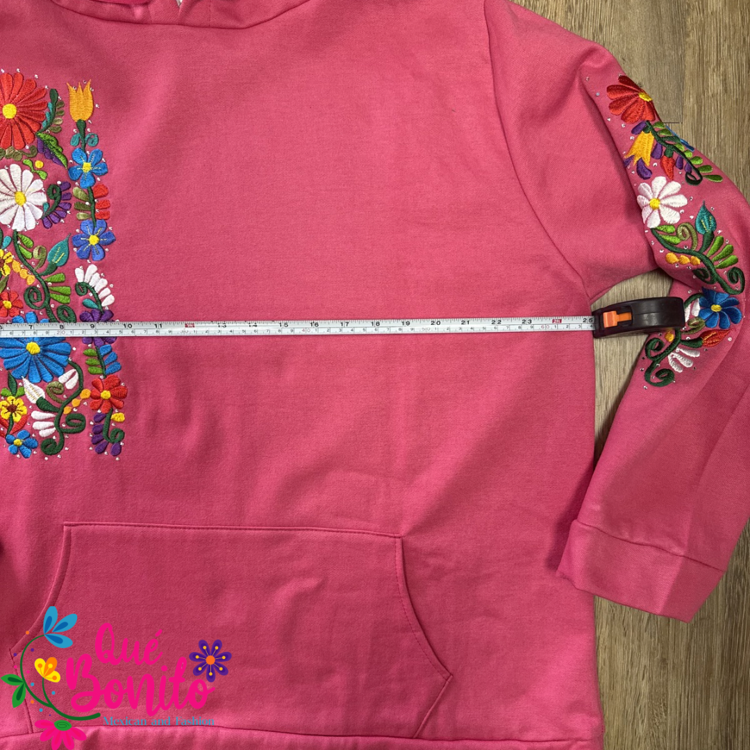 Sweatshirt with Hoodie and Pockets in the Front Embroidered.
