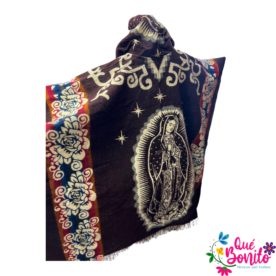 Hooded Poncho Unisex Guadalupana