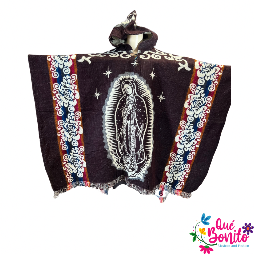 Hooded Poncho Unisex Guadalupana