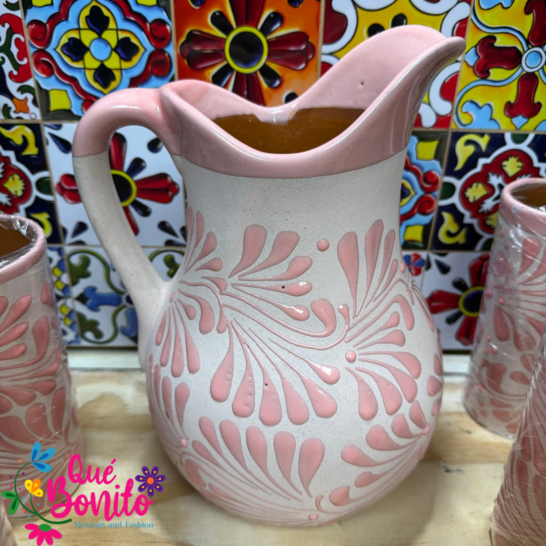 Pitcher with Six Cups Led Free Handcrafted Very Unique