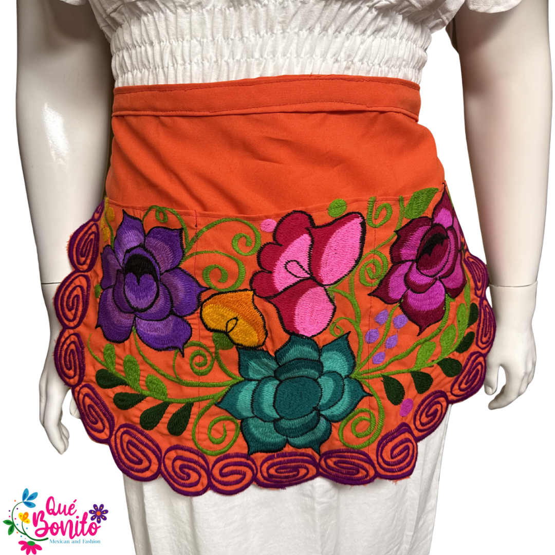 Floral Half Apron One Size with Adjustable Straps