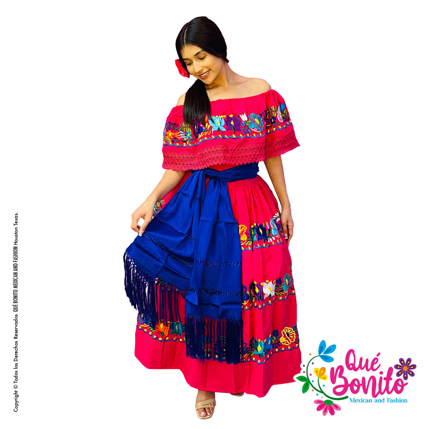 Fiesta Party Dress Pink   Que Bonito Mexican and Fashion