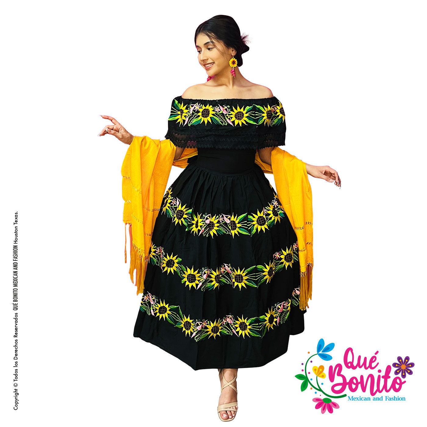Fiesta Party Dress Sunflower Que Bonito Mexican and Fashion