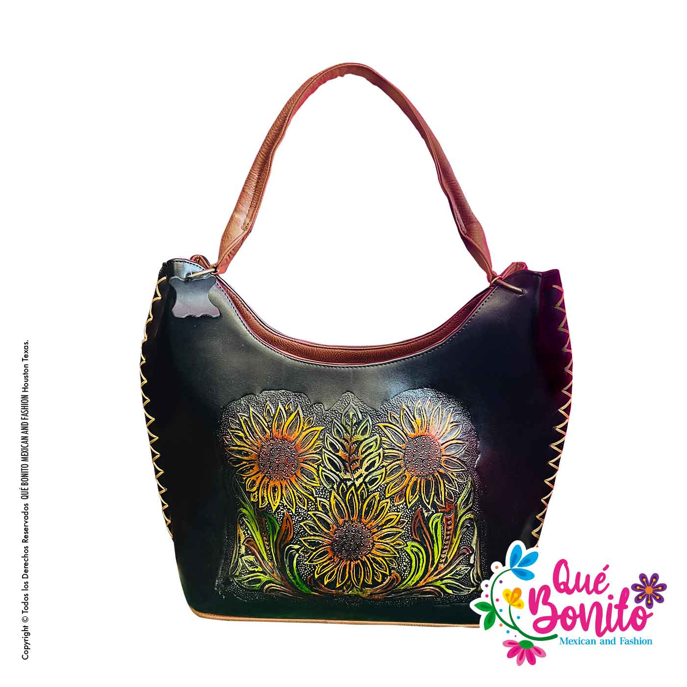 The Sunflowers LEATHER purse Que Bonito Mexican and Fashion