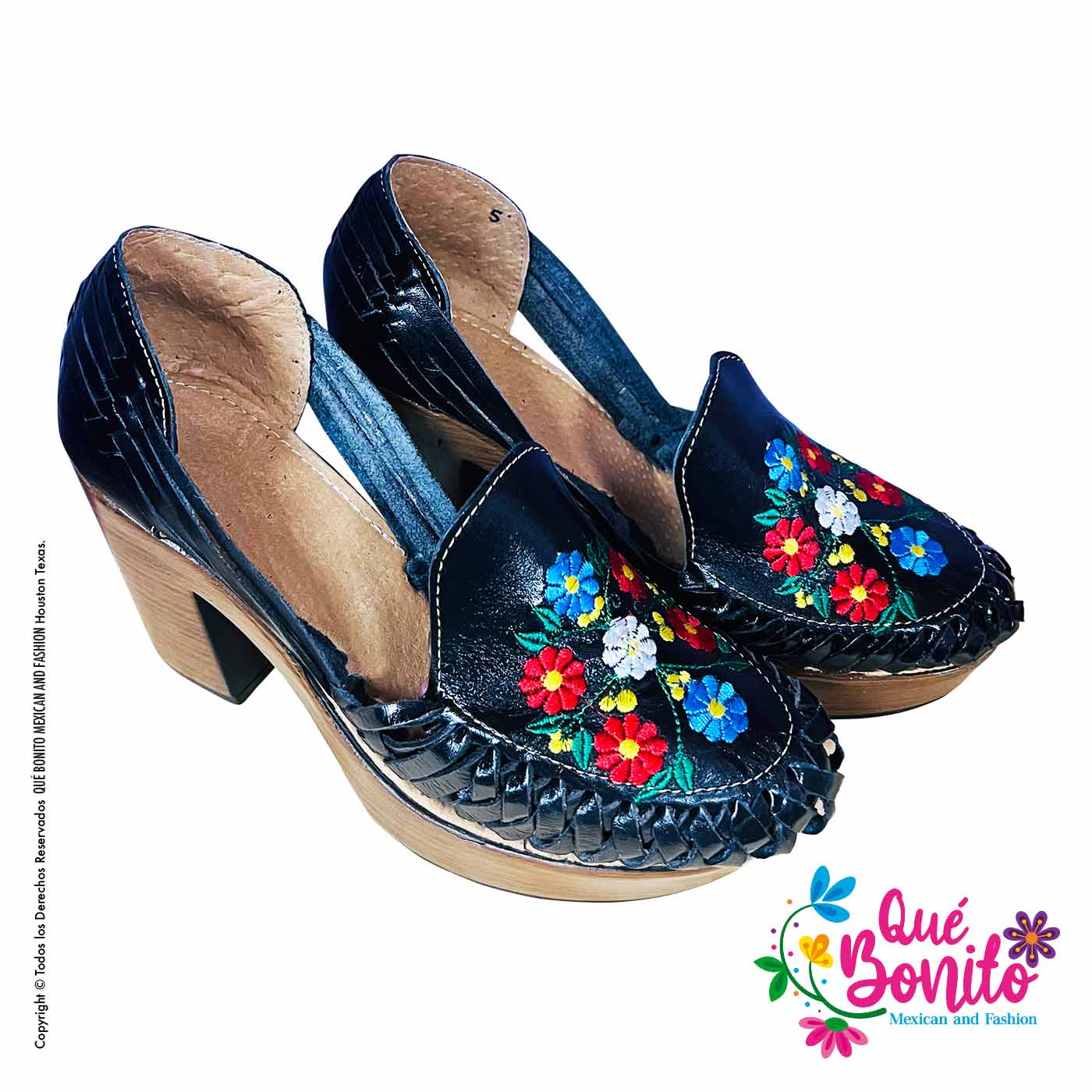 Juanita Embroidered Heel  Que Bonito Mexican and Fashion