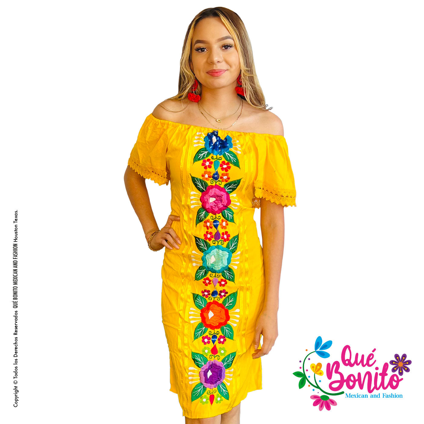 Cruz Yellow Dress Que Bonito Mexican and Fashion