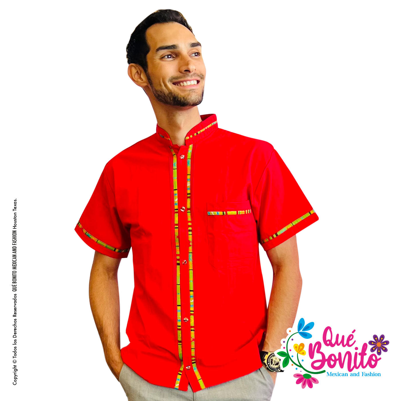 Red Mexican shirt Que Bonito Mexican and Fashion